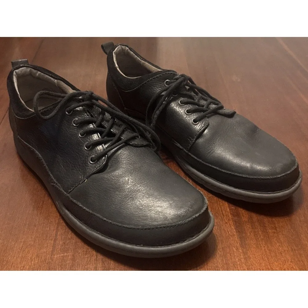 Born Mens Black Leather Oxford Shoes‎ Size 11M Lace Up Comfort Casual Walking